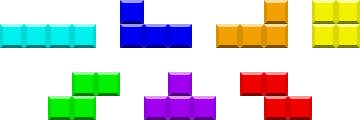 The different variations of Tetrominos